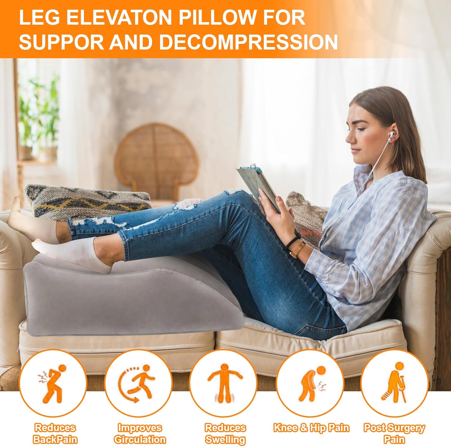 Inflatable Leg Elevation Pillow